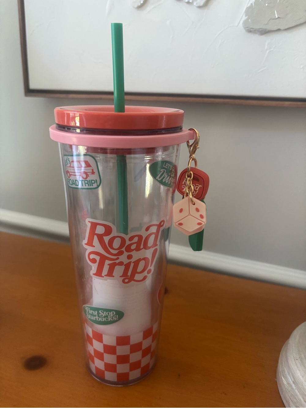 Starbucks & Dandy Roadtrip Clear Travel Tumbler with Charms